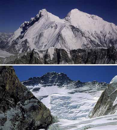 
Top: Lhotse East face And Everest East Face from Makalu, Bottom: Lhotse West Face - 8000 Metri Di Vita, 8000 Metres To Live For book
